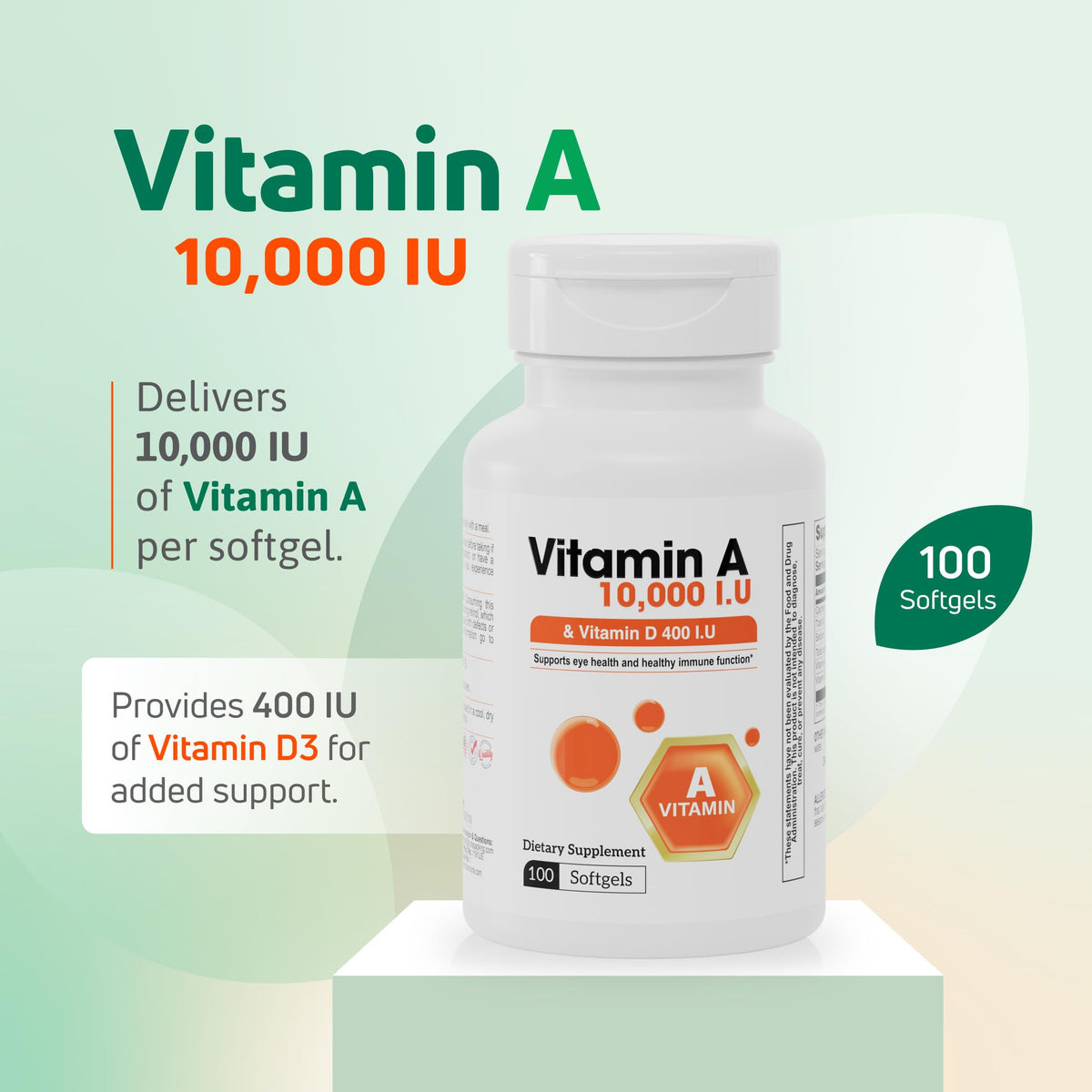 Nutra Nutrition Vitamin A And D3 100 Softgels Close Up