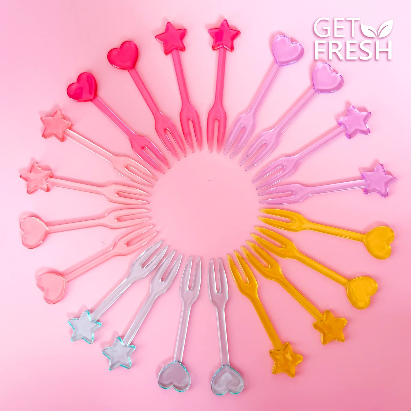 Heart and star shaped fruit picks for school lunch boxes