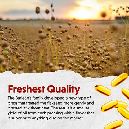 Cold pressed organic flaxseed oil softgels for heart and joint health support