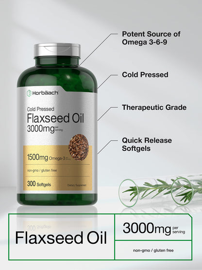 Premium organic linseed oil quick release softgels for natural cardio support
