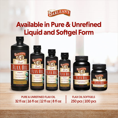 USA imported Barlean's omega 3 6 9 softgels on premium wellness storefront display