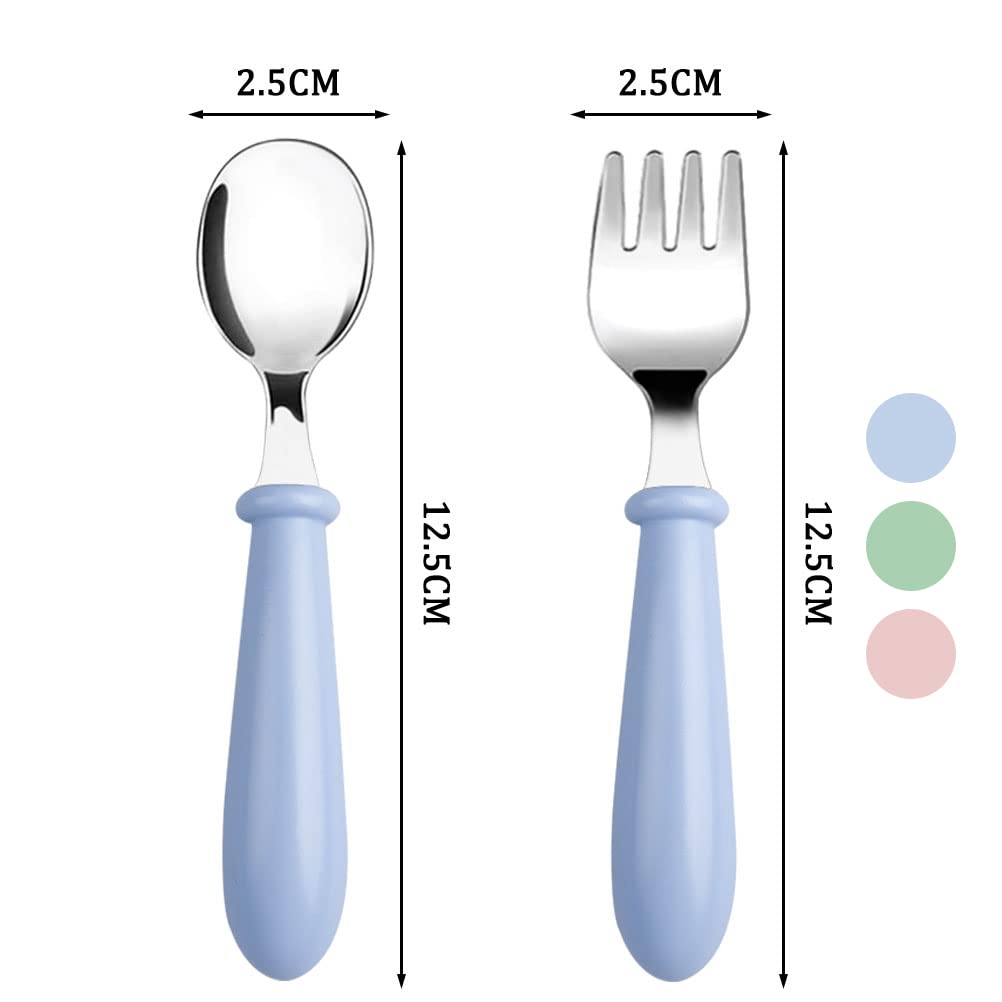 Six pieces of Pimoys stainless steel baby forks arranged neatly