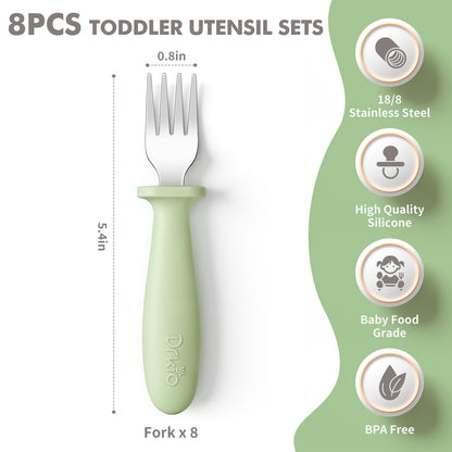 Close up of Drkio toddler fork anti choke design