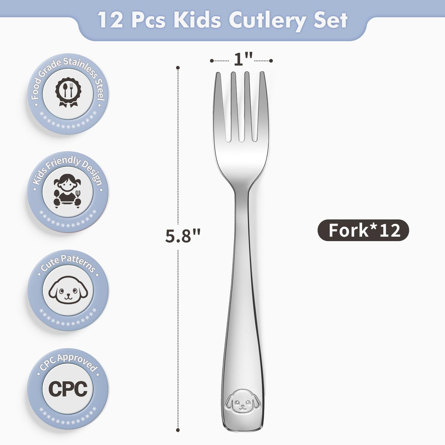 Drkio kids metal forks with animal motif handles