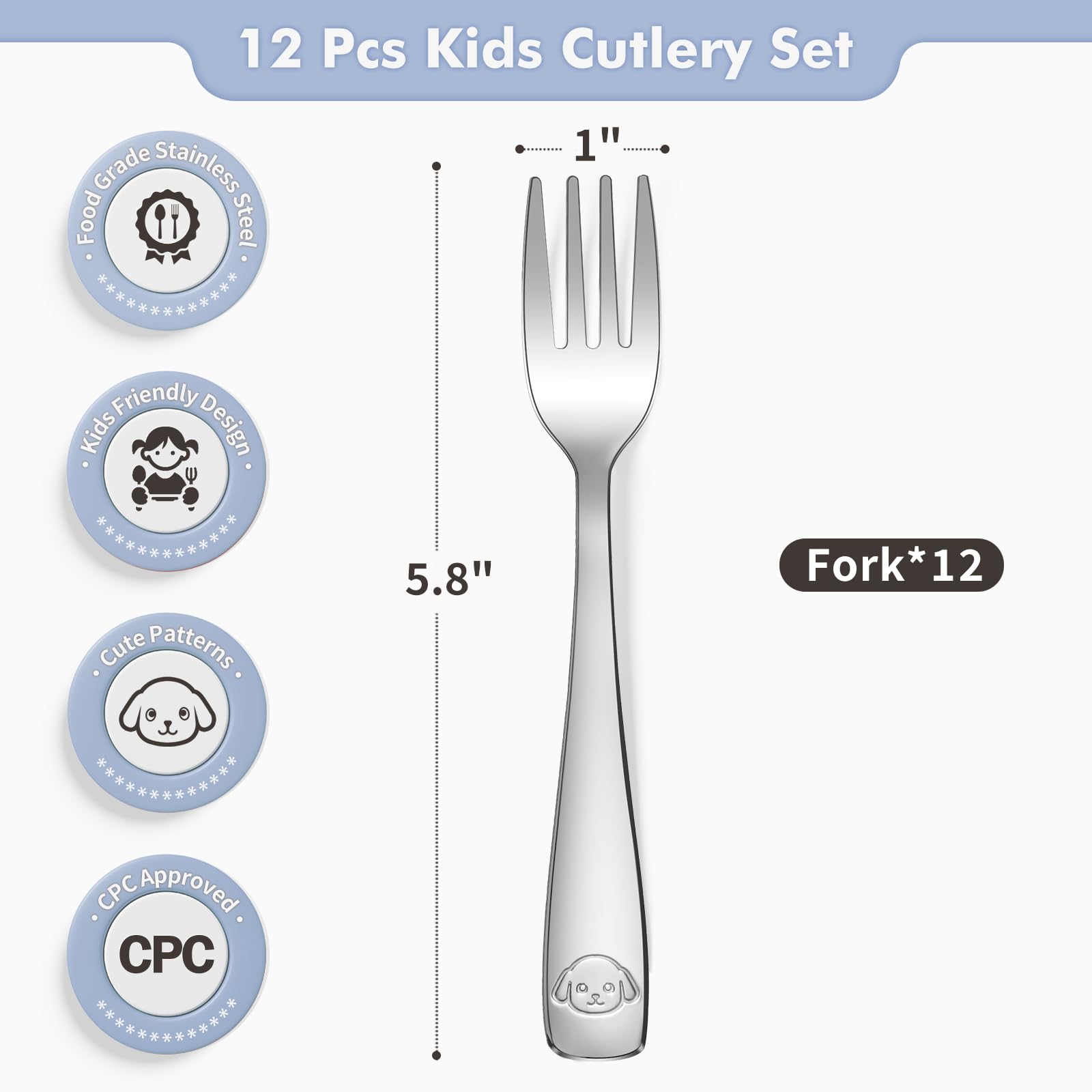 Drkio kids metal forks with animal motif handles