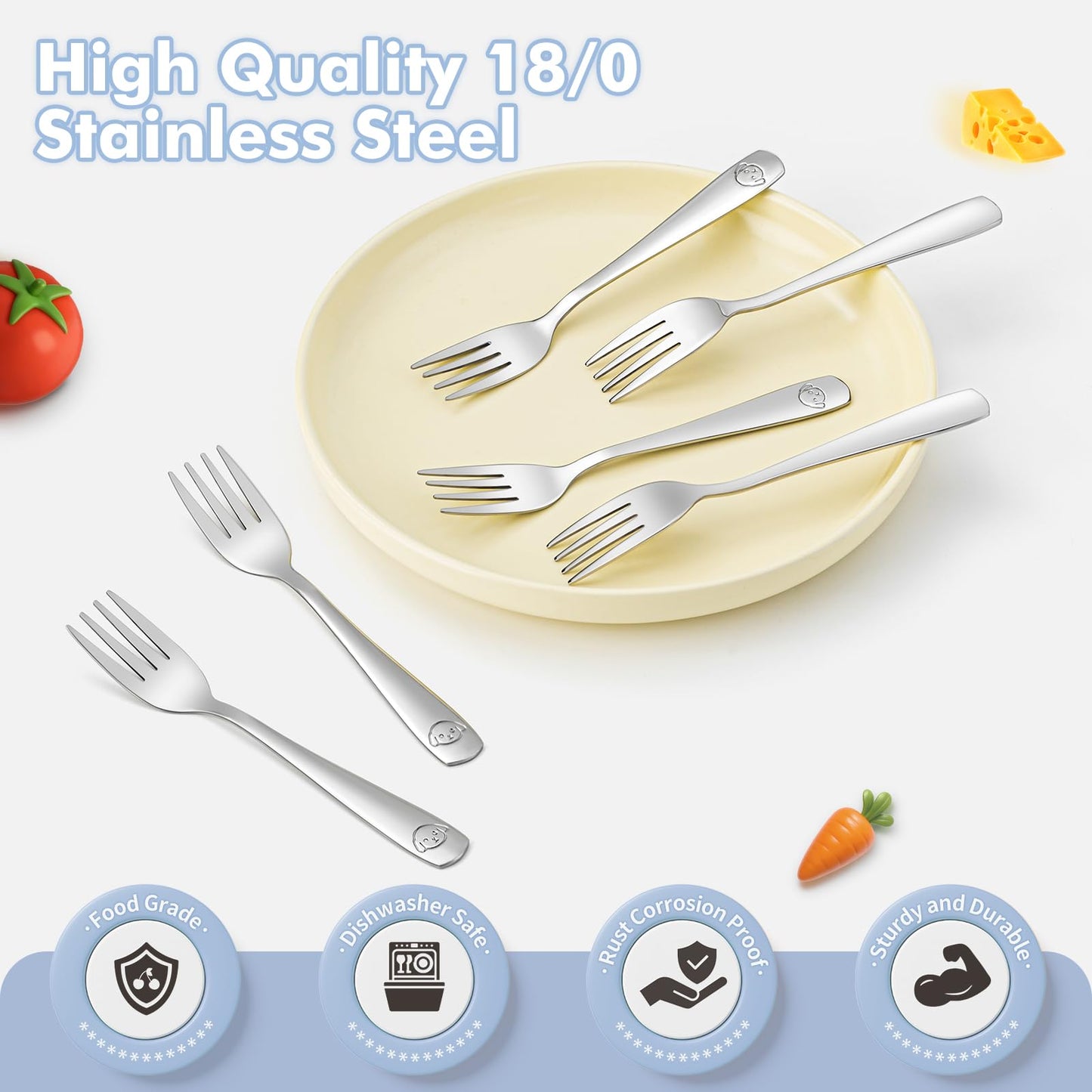 Drkio 12 piece kids fork set in packaging