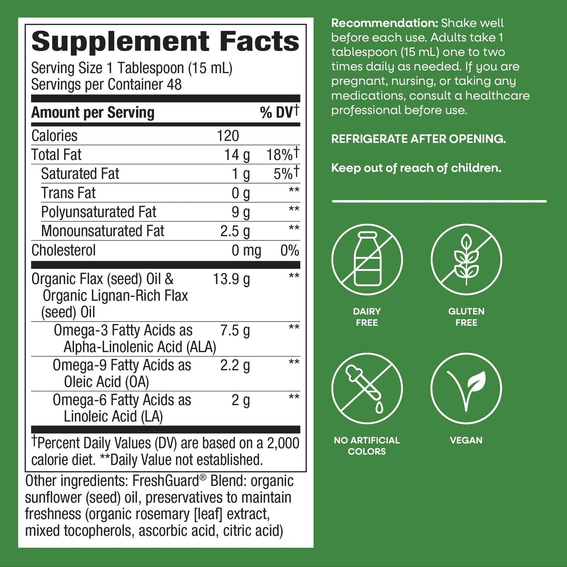 Authentic USA imported Nature's Way flax oil supplement bottle