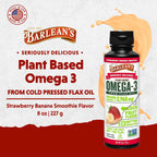Barleans strawberry banana smoothie flax oil supplement label details