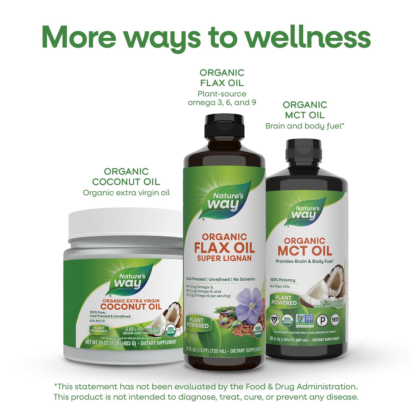 Nature's Way flax oil packaging for heart health