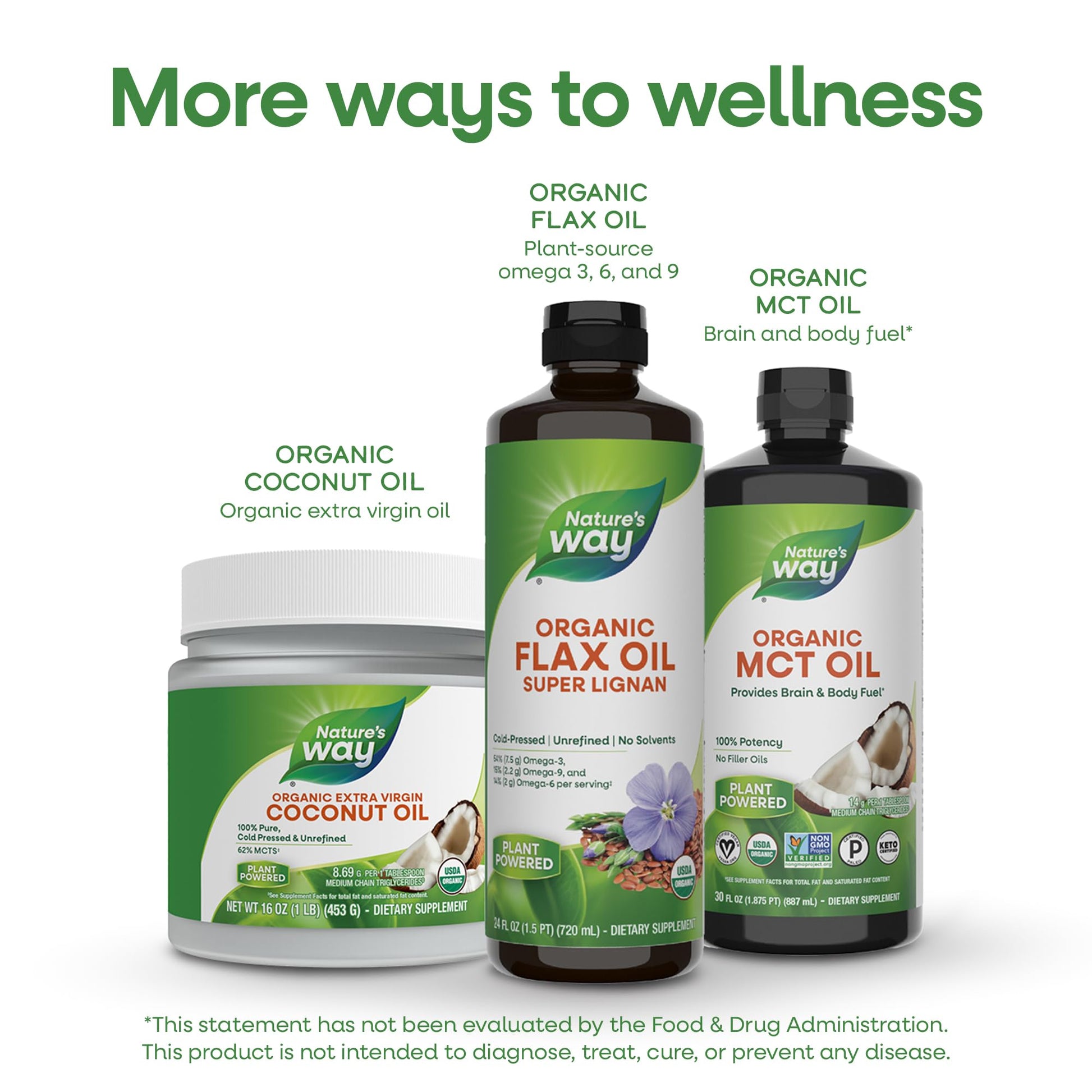 Nature's Way flax oil packaging for heart health