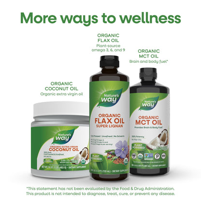 Nature's Way flax oil packaging for heart health
