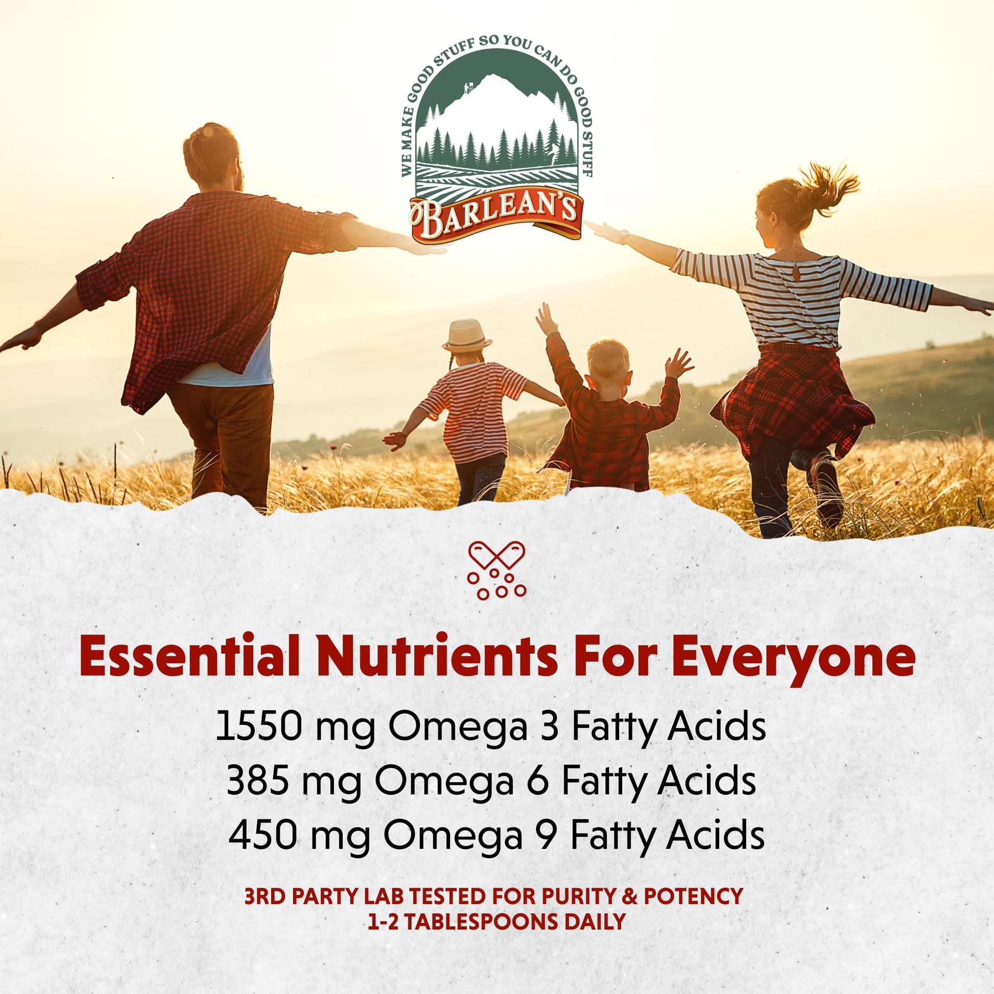 Barlean's Lignan Flaxseed Oil nutritional benefit highlights