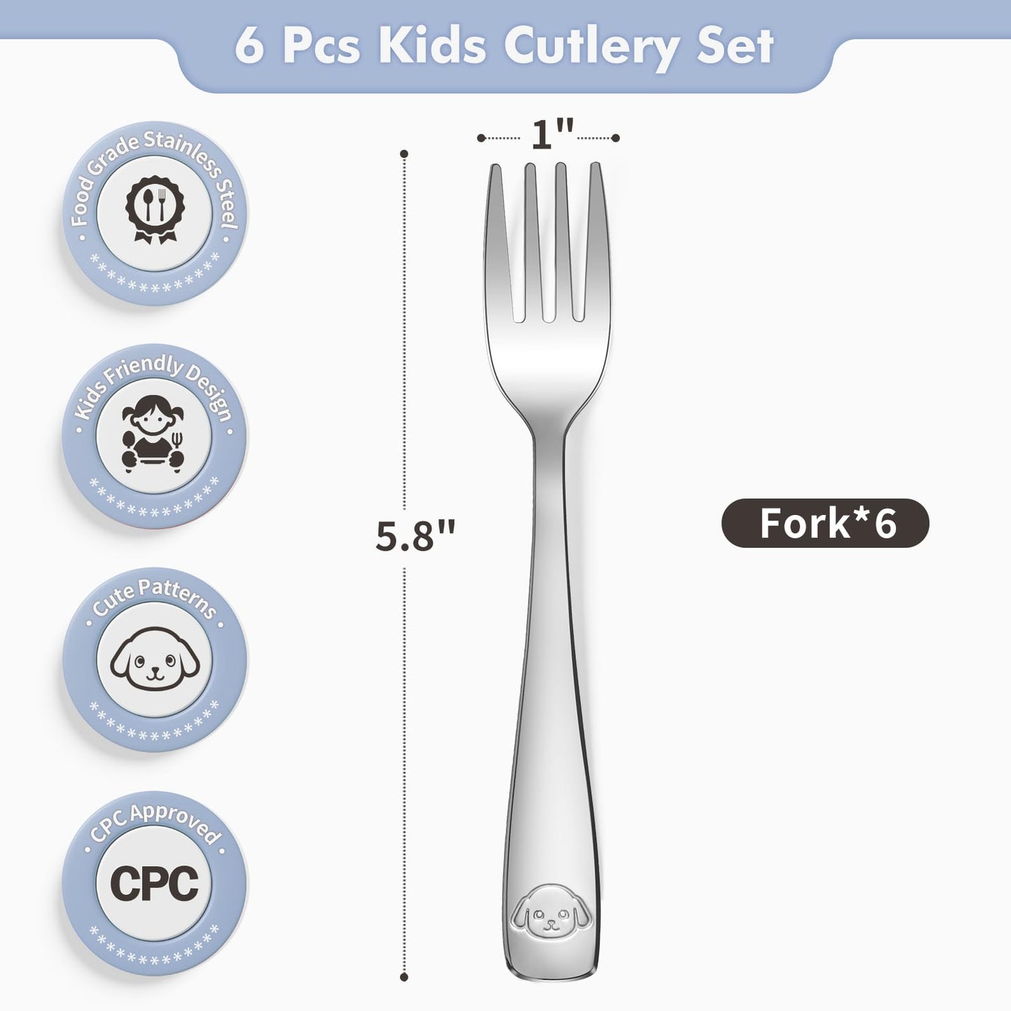 Ergonomic stainless steel small forks for kids