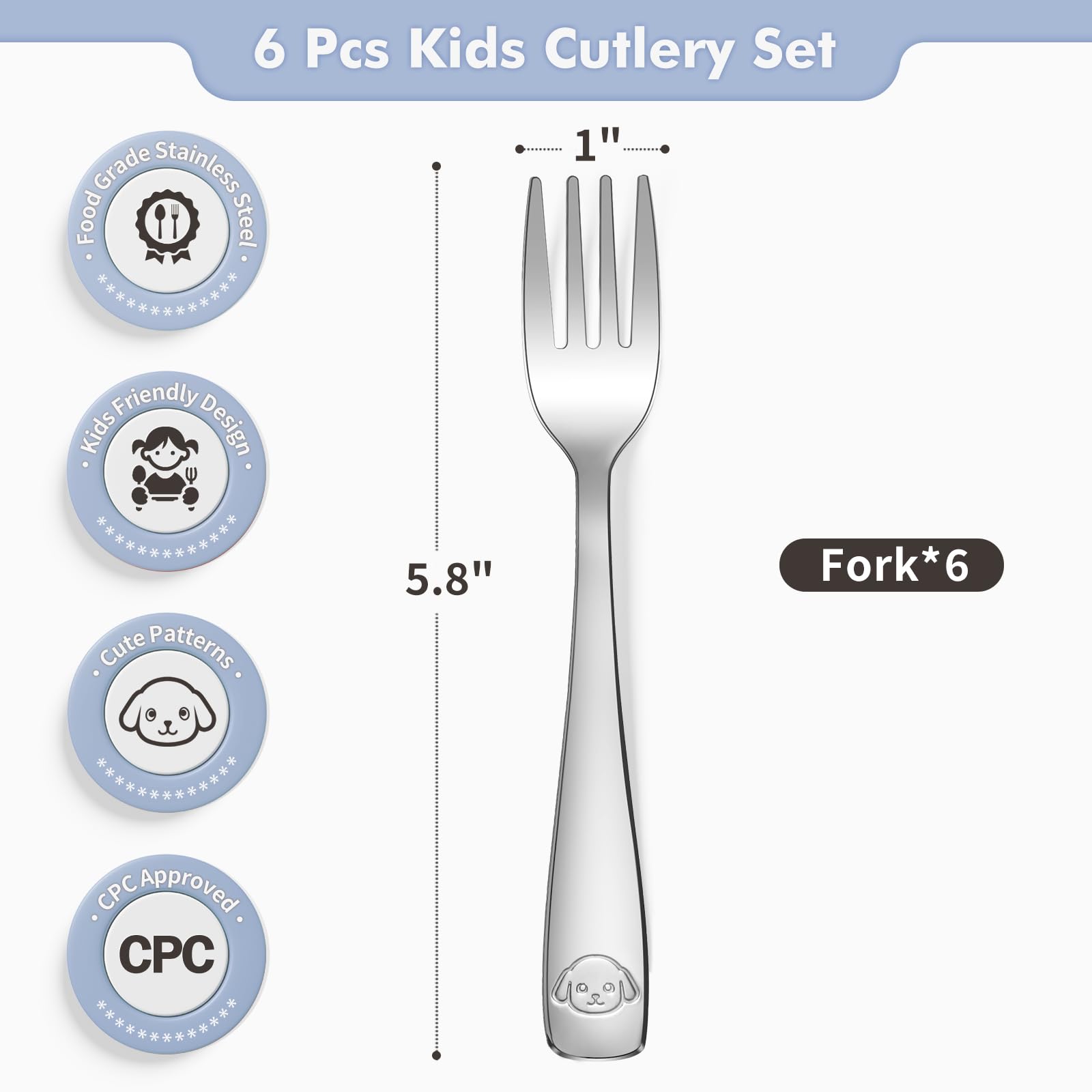 Ergonomic stainless steel small forks for kids
