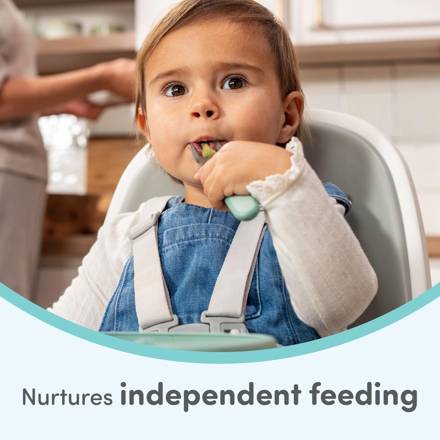 NUK stainless steel toddler fork close up