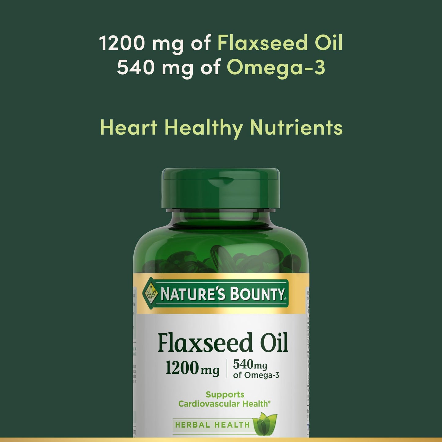 Nature's Bounty Flaxseed Oil 125 count bottle packaging