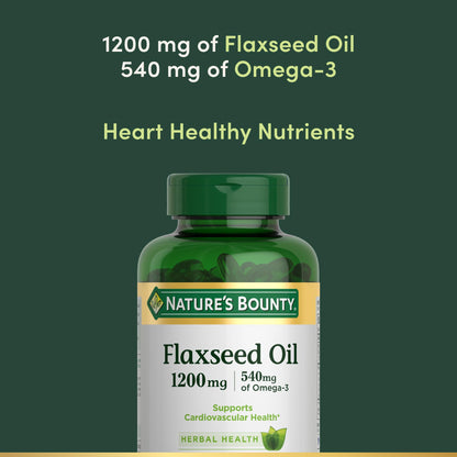 Nature's Bounty Flaxseed Oil 125 count bottle packaging