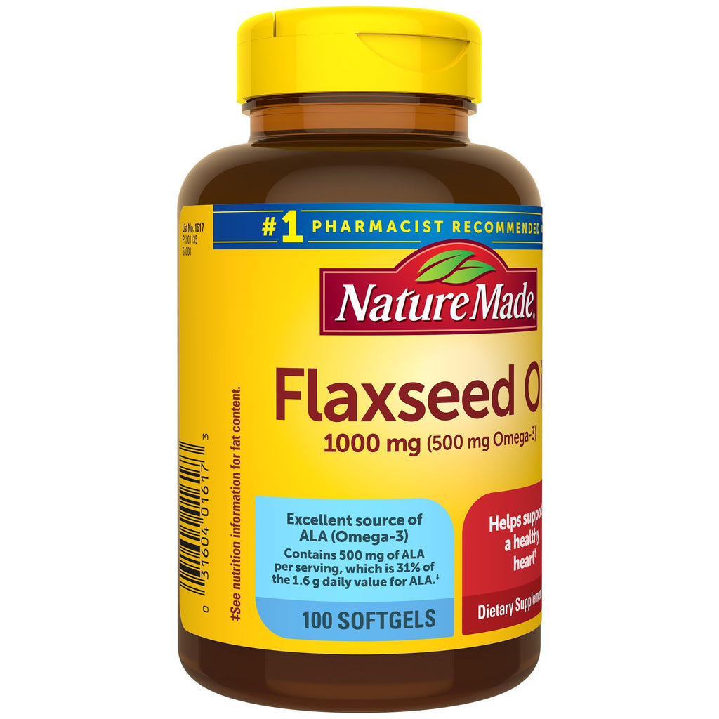 Nature Made flaxseed oil packaging lifestyle view
