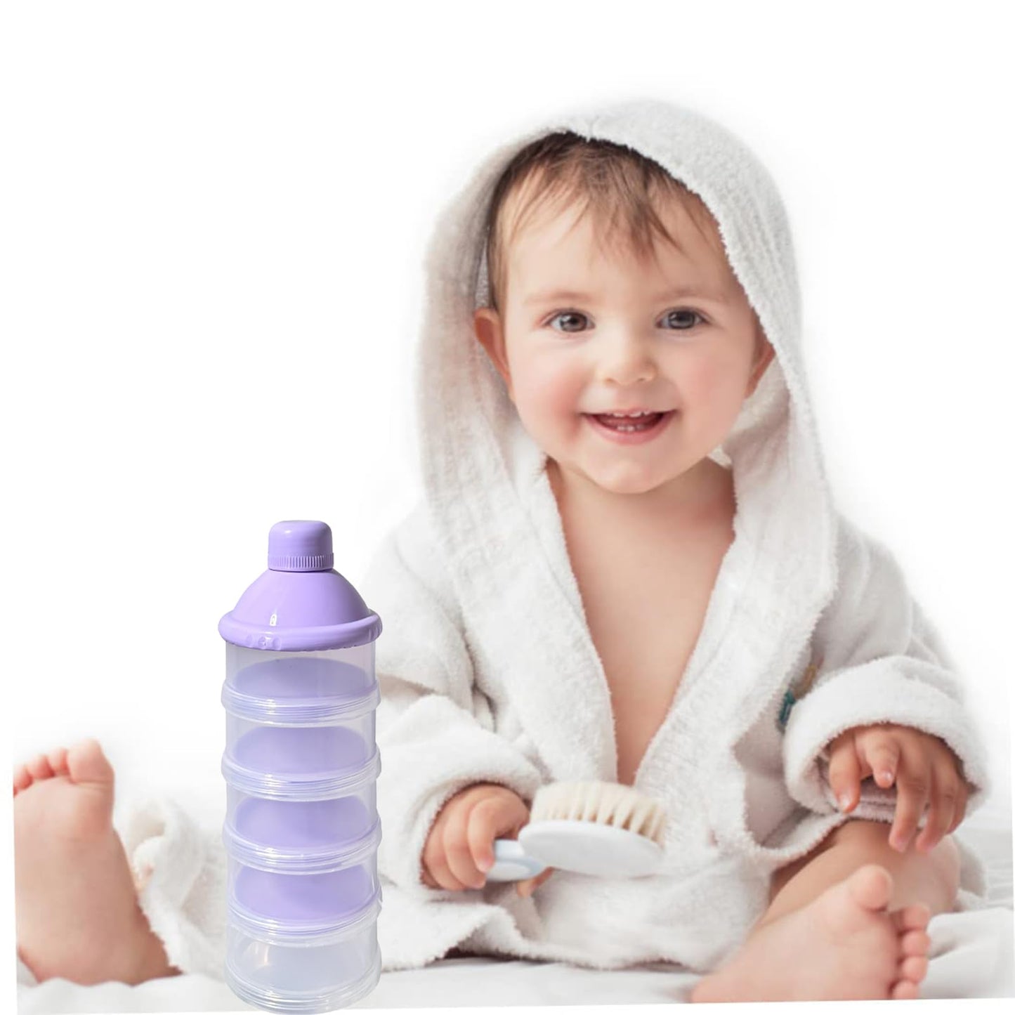 Dwadie multipurpose five layer baby food organizer packed in a diaper bag