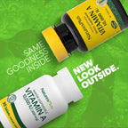 NaturesPlus vitamin A supplement bottle back label with ingredients