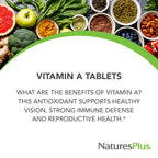 Close up of NaturesPlus vitamin A vegetarian tablets texture