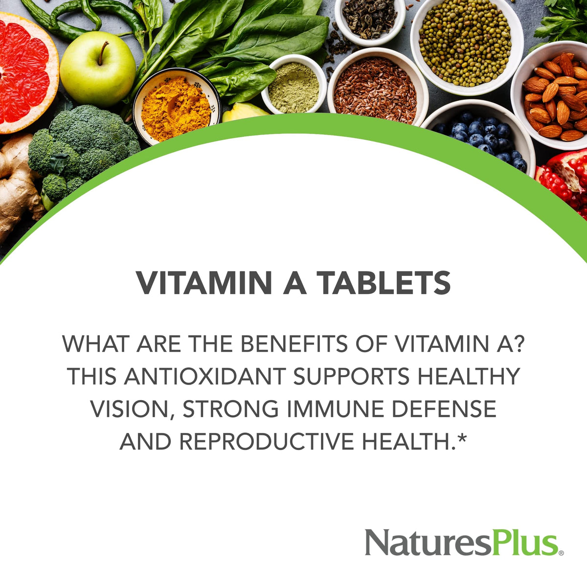 Close up of NaturesPlus vitamin A vegetarian tablets texture