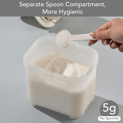 Shatterproof moisture proof baby snack box in a compact travel friendly design
