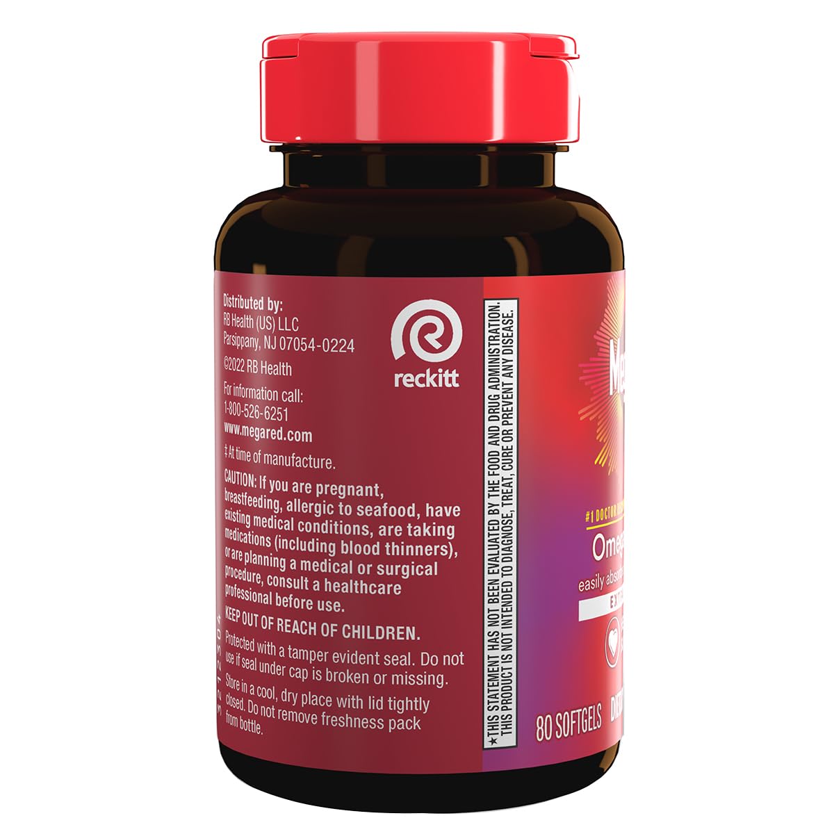 Schiff MegaRed 160 total softgels daily wellness dietary supplement container side view