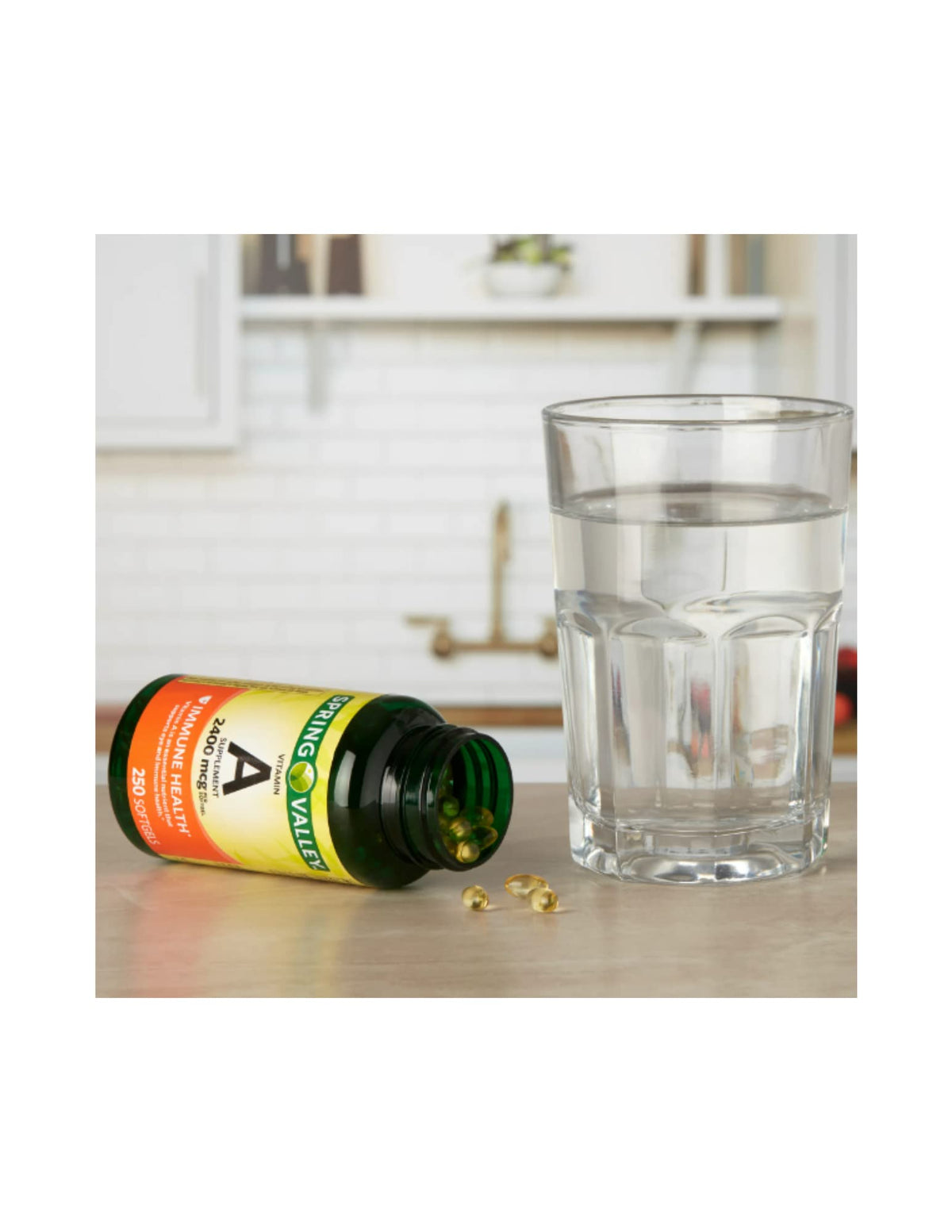 Spring Valley Vitamin A supplement bottle back label ingredient details