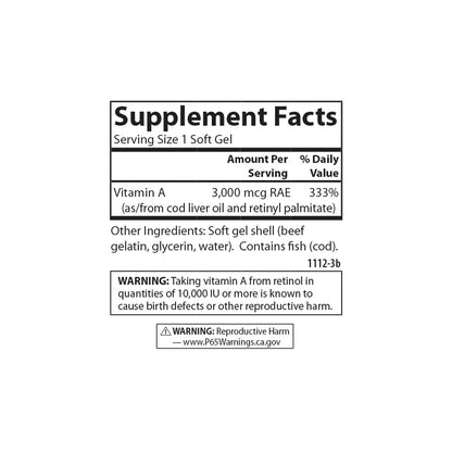 Authentic Carlson Vitamin A softgels for eye health