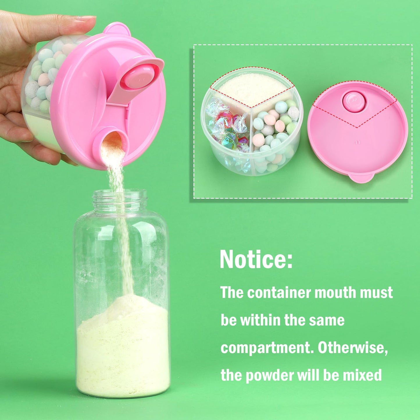 Accmor baby formula dispenser being washed to demonstrate dishwasher safe material