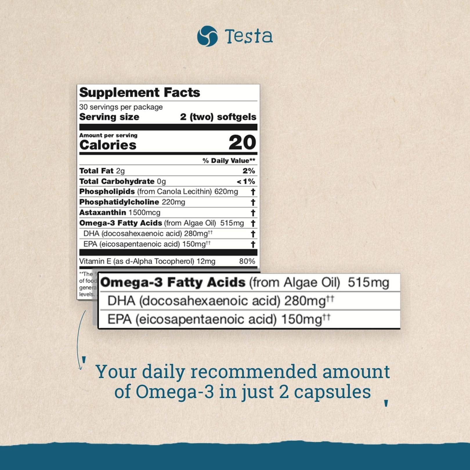 Testa Omega 3 sustainable krill alternative box highlighting eye health support