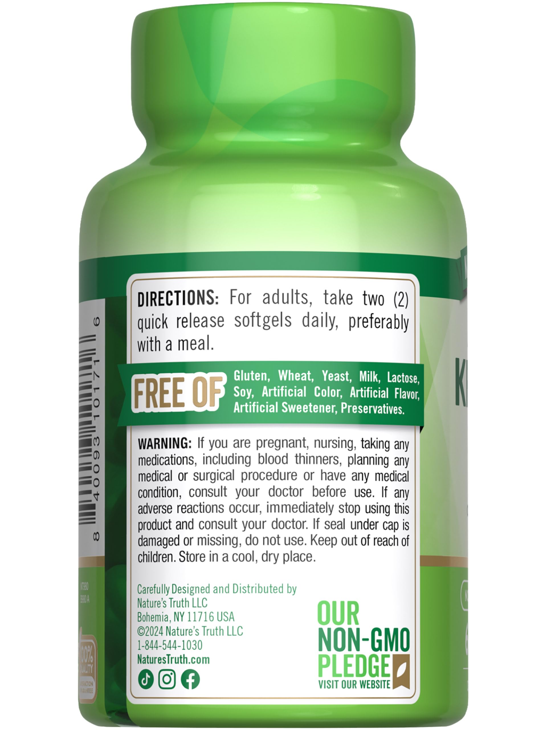 Nature's Truth Antarctic Krill Oil 60 count container for heart and brain support
