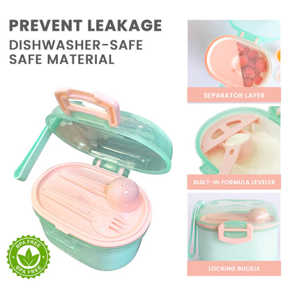 Lulyboo compact infant feeding dispenser top view showcasing food grade material.