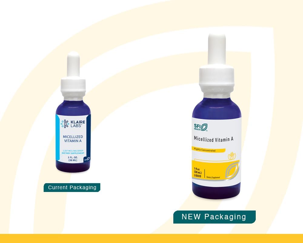 SFI Health Vitamin A liquid dropper bottle label details