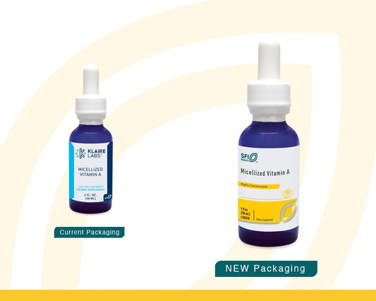 Klaire Labs Micellized Vitamin A drops 1 fluid ounce packaging details
