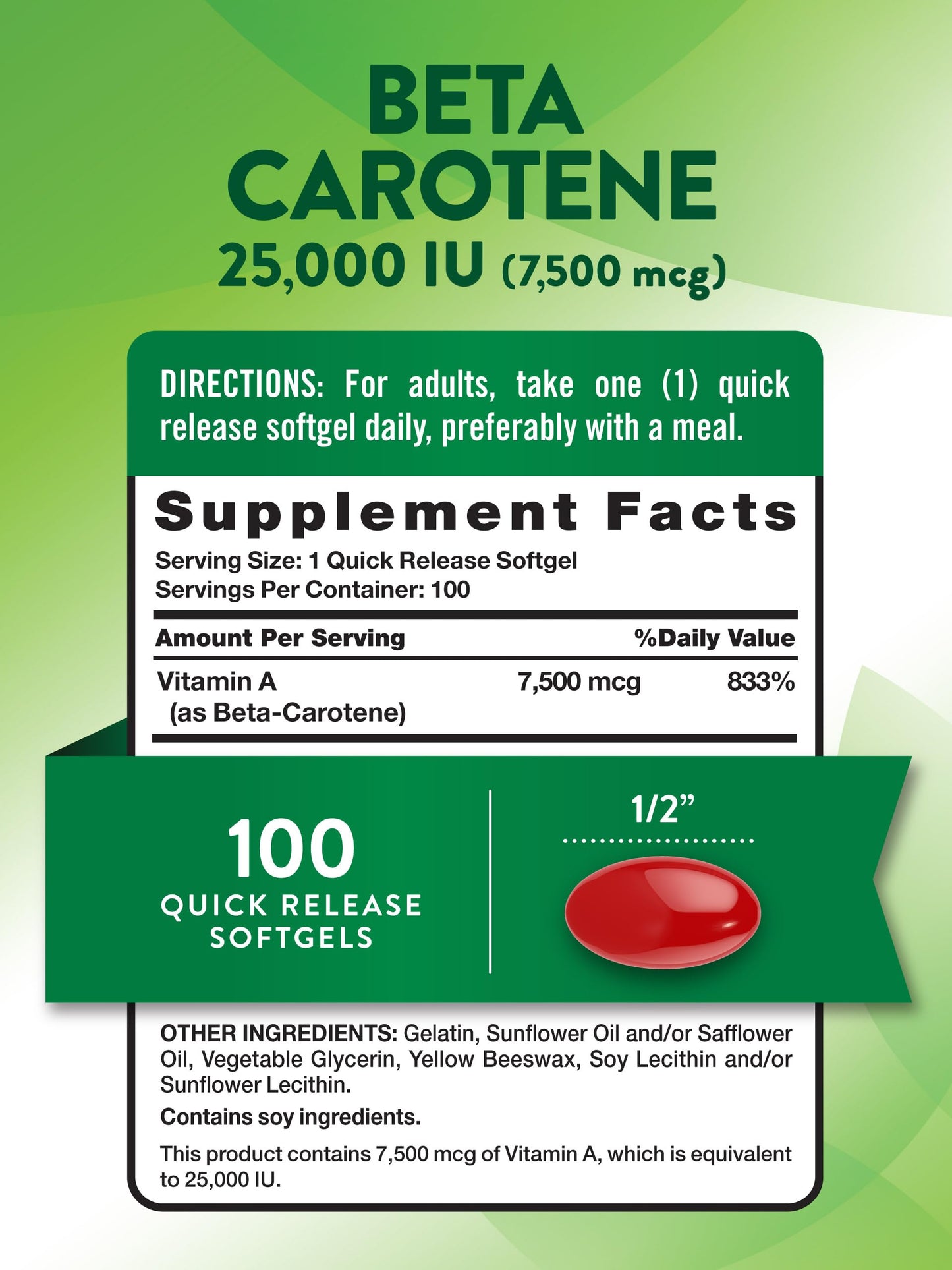 Nature's Truth Vitamin A supplement softgel texture