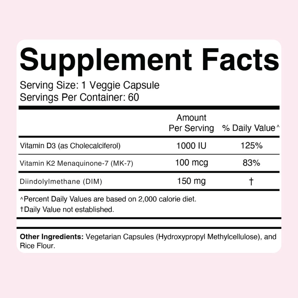Divine Health Keto Friendly and Gluten Free hormone balance capsules nutritional facts
