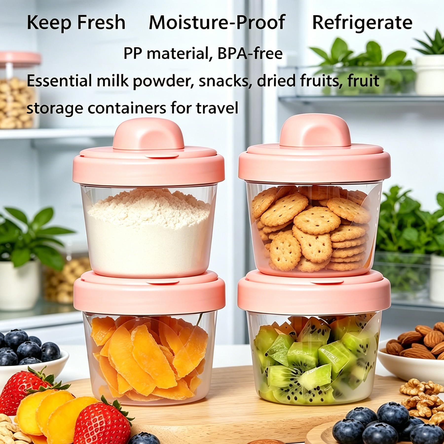 Excefore four layers baby feeding snack storage container detached compartments
