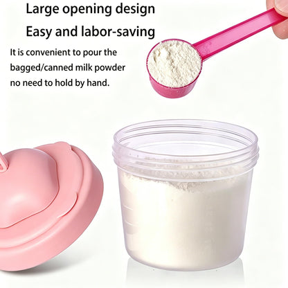 Excefore portable baby formula container with travel handle and funnel lid