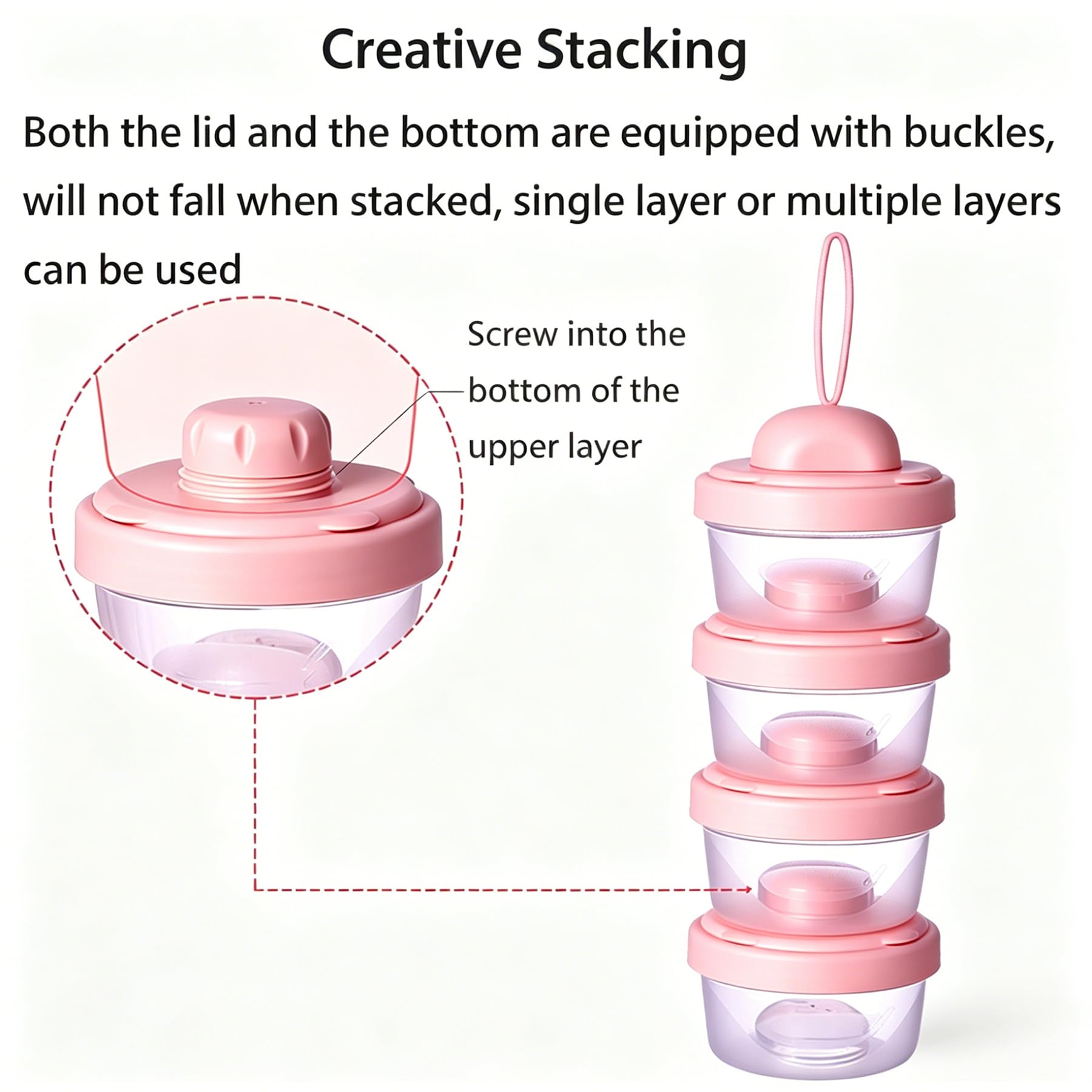 Excefore multi layer food grade non spill baby formula mixer container