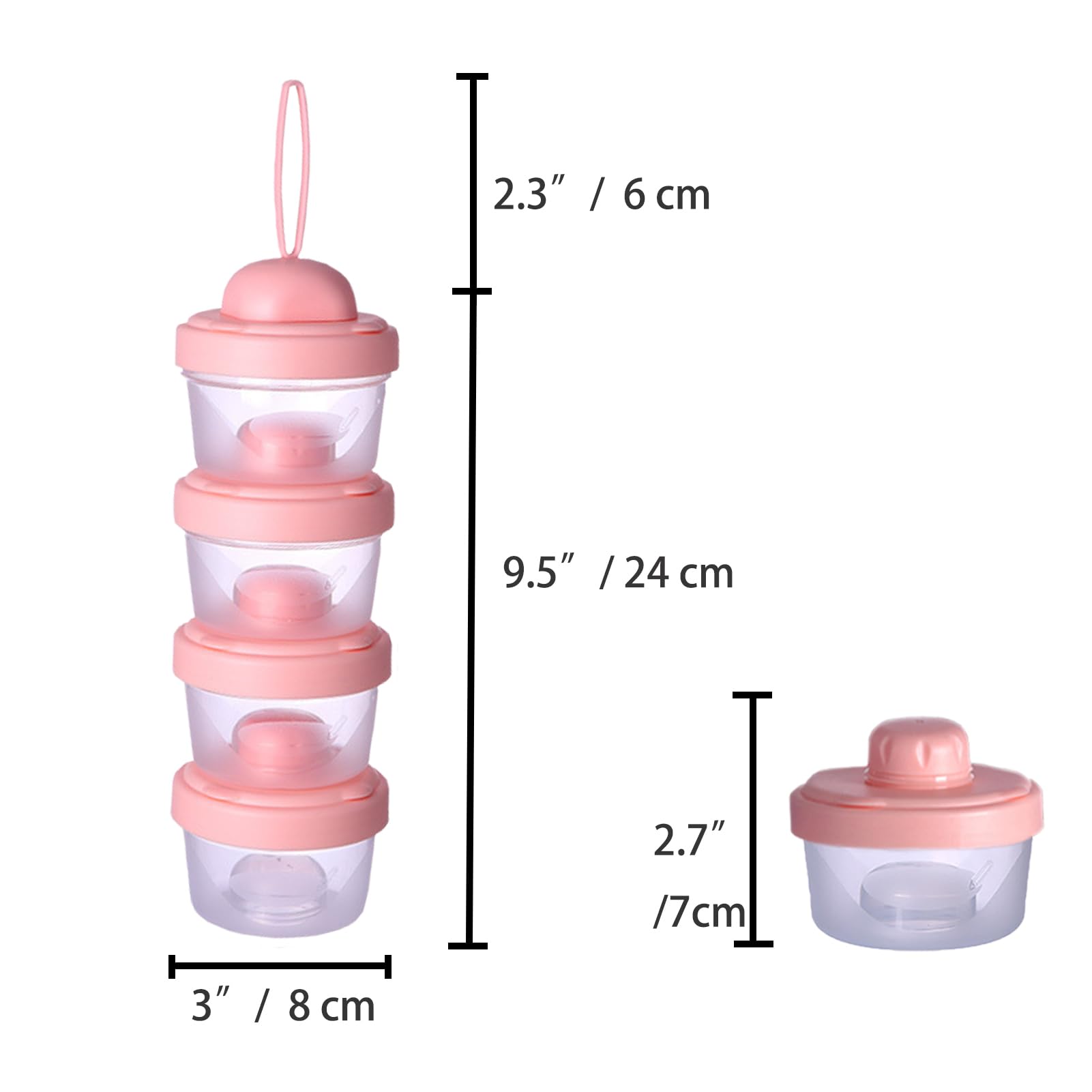 Excefore stackable four compartment portable baby food dispenser for diaper bags
