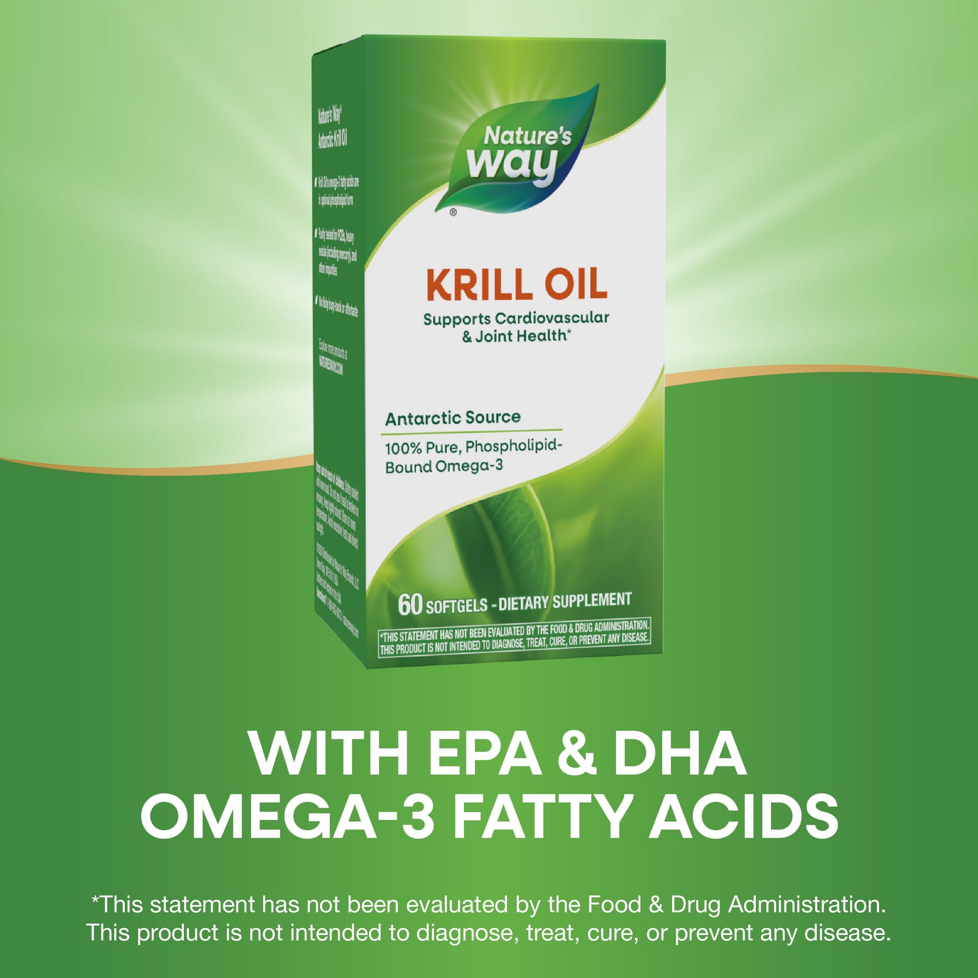 Unflavored Omega-3 krill oil softgels for heart and joint support