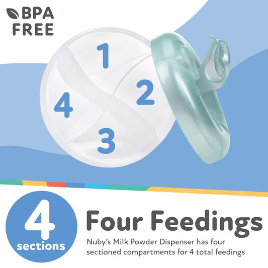 Nuby baby formula container with sliding lid and attached spout cap