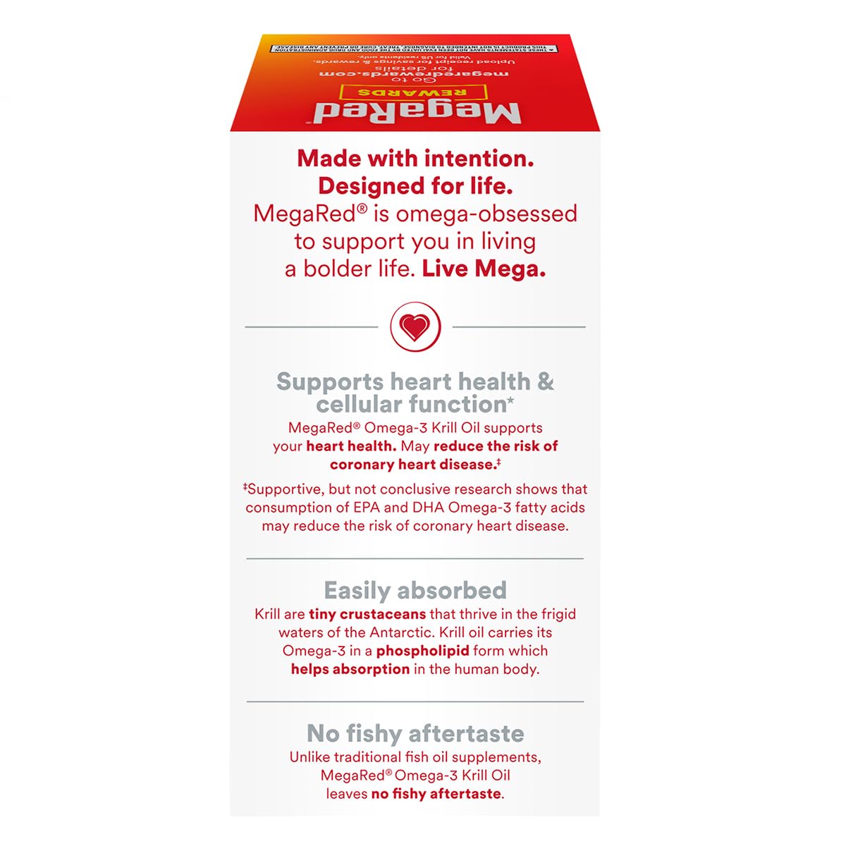 MegaRed 750mg EPA DHA cardiovascular support softgel capsules