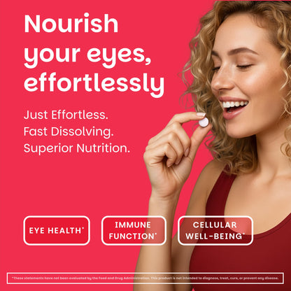 Back label of EZ Melts Vitamin A supplement with ingredient details