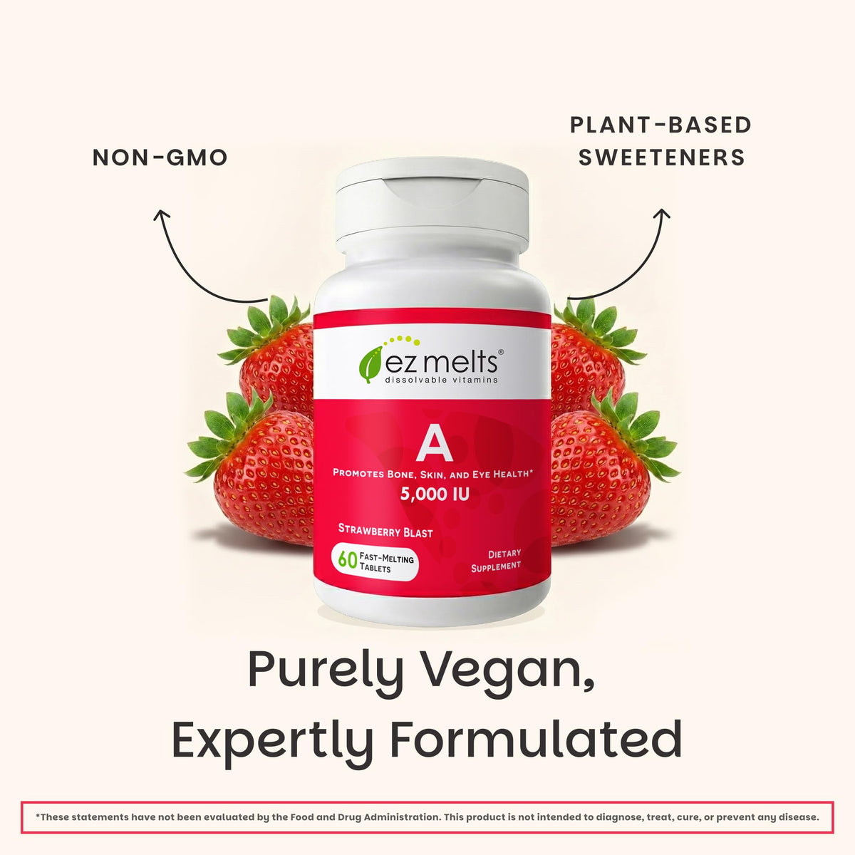 EZ Melts vitamin A sugar free tablets lifestyle presentation