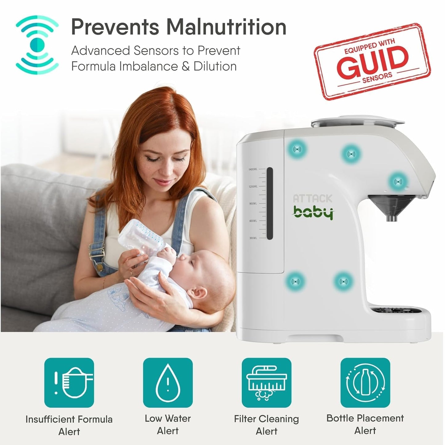 Authentic Attack Baby automatic bottle warmer and mixer for precise nutrition