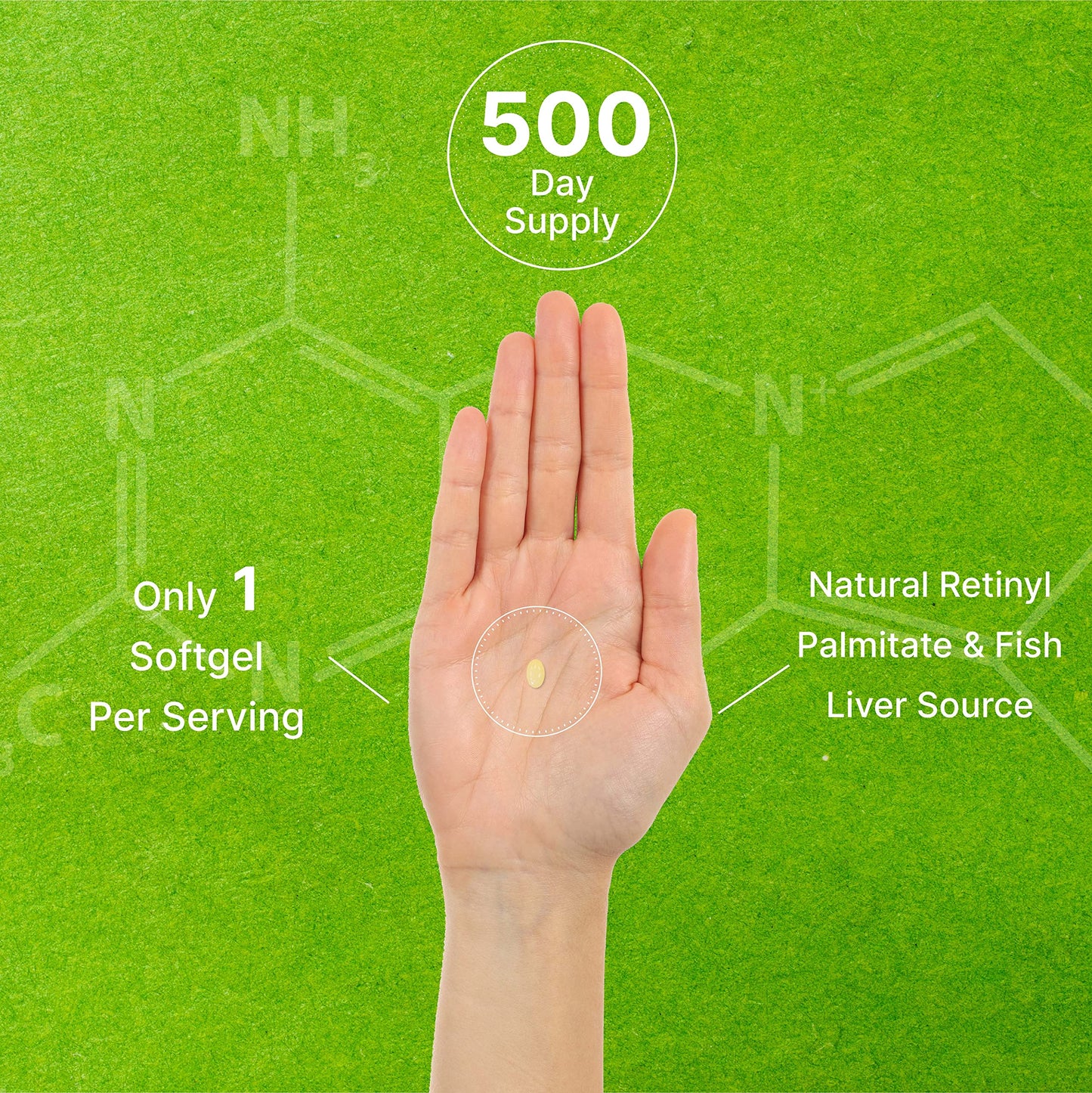Deal Supplement USA imported Vitamin A bottle side view.