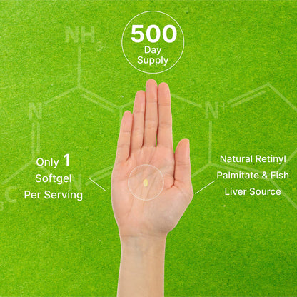 Deal Supplement USA imported Vitamin A bottle side view.